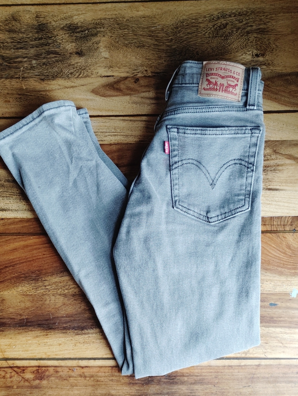 Levi's Wedgie Straight Jeans Grey Sz 25
